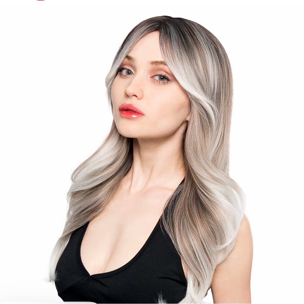 Lady Gray platinum hard front wig